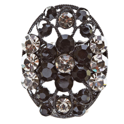 Modern Fashion Crystal Rhinestone Gorgeous Oval Shape Stretch Ring - Accessoriesforever