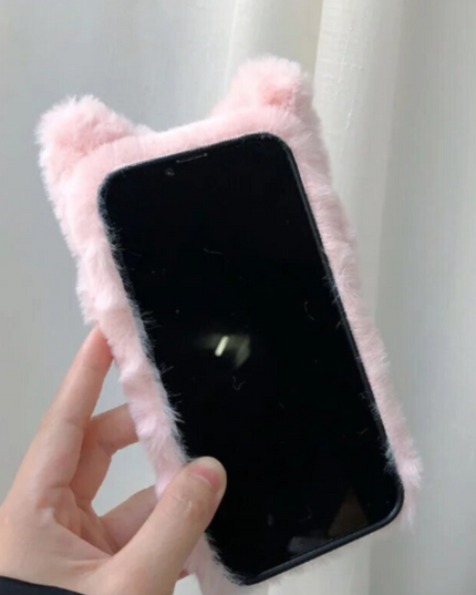 3D Cute Plush Cat Case iPhone 13 pro For iPhone 11 12 14 15 Pro Max X XS XR 6 7 8 Plus SE 2