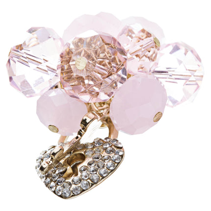 Crystal Cluster Pave Heart Key Stretch Ring