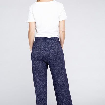 Soft Terry Lounge Pants with Elastic Drawstring Waist