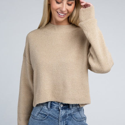 Cozy Mock Neck Long Sleeve Pullover Sweater
