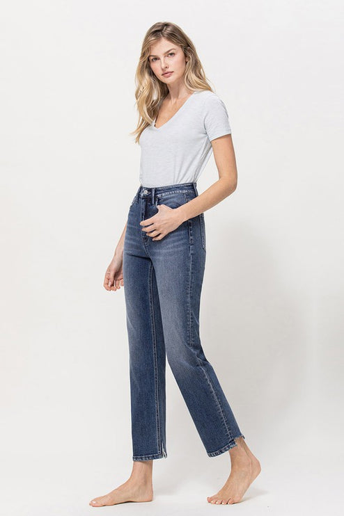 Distressed High Rise Stretch Ankle Straight - Accessoriesforever