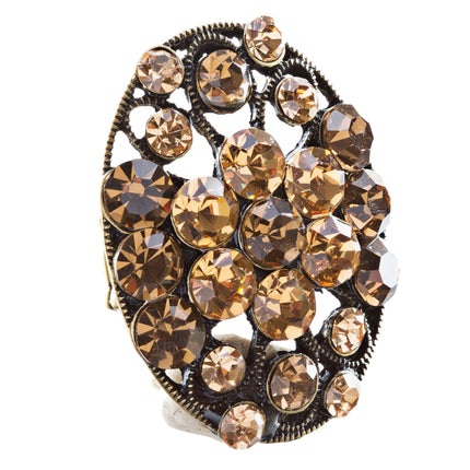 Modern Fashion Crystal Rhinestone Gorgeous Oval Shape Stretch Ring - Accessoriesforever