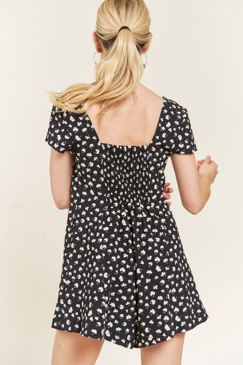 Playful Chic Floral Button Down Romper - Accessoriesforever