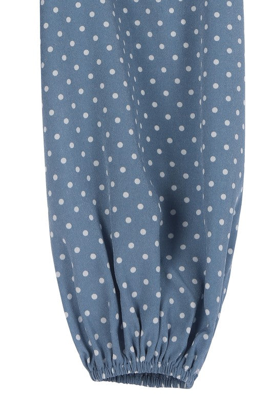 Beautiful Stylish Polka Dot Puff Sleeve Fashion Crop Top