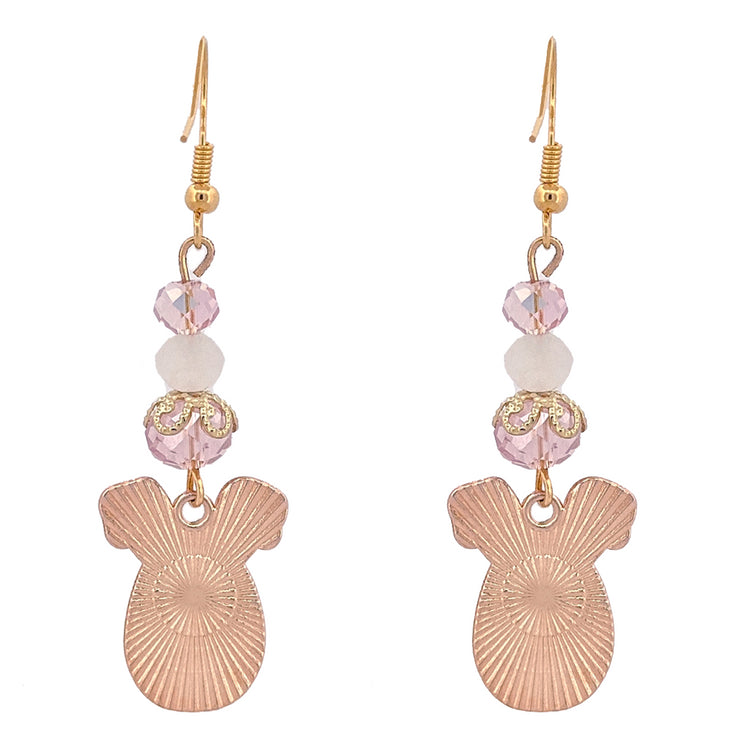 Easter Egg Bunny Enameled Charm Fashion Dangle Earrings Pink Blue - Accessoriesforever