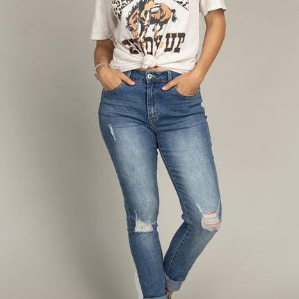 Leopard Print Cowboy 'Giddy-Up' Graphic Tee T-Shirt