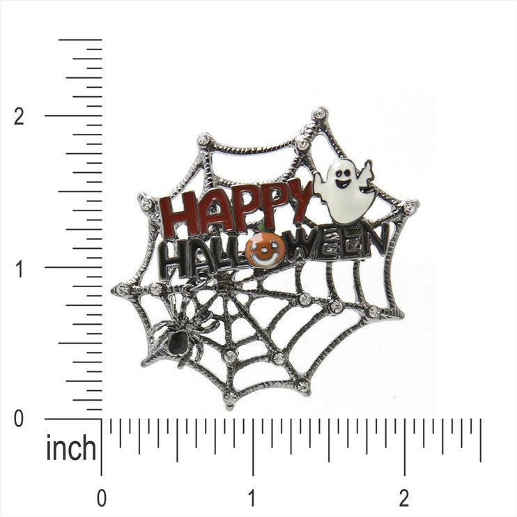 Halloween Costume Jewelry Ghost Pumpkin Spiderweb Fashion Brooch Pin Black - Accessoriesforever