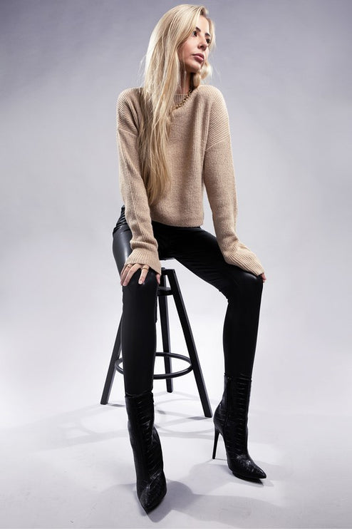 Cozy Mock Neck Long Sleeve Pullover Sweater