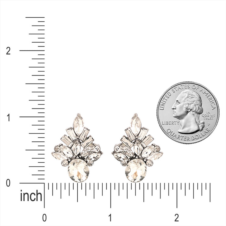 Bridal Wedding Jewelry Sparkling Crystal Rhinestone Pave Stud Earrings - Accessoriesforever