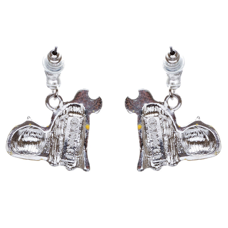 Halloween Costume Jewelry Crystal Rhinestone Goofy Pumpkin Ghost Earrings