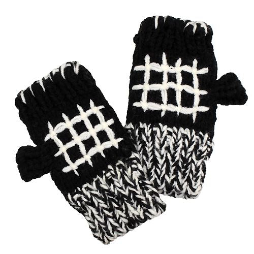 Hand Knitted Fingerless Gloves Mittens Fleece Liner - Accessoriesforever