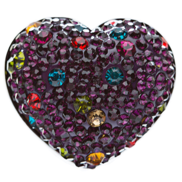 Bubbly Crystal Rhinestone Heart Valentine's Day Stretch Adjustable Ring - Accessoriesforever