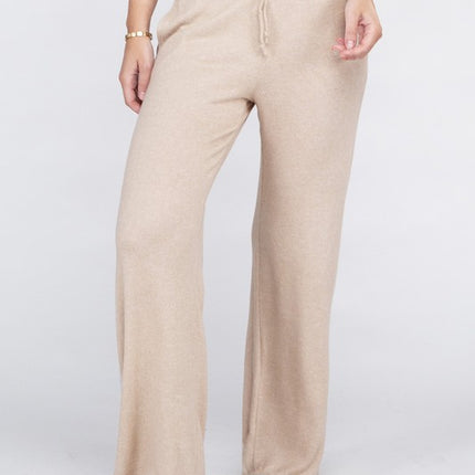 Soft Terry Lounge Pants with Elastic Drawstring Waist