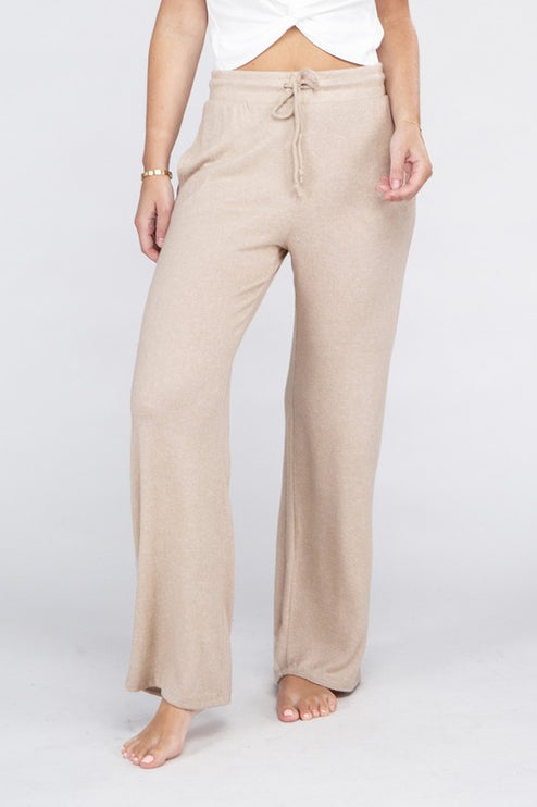 Soft Terry Lounge Pants with Elastic Drawstring Waist