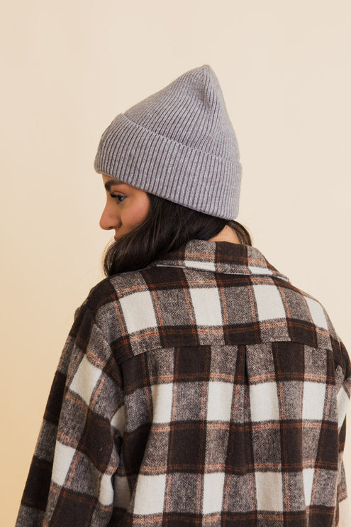 Cozy Happy Face Embroidered Hat Ribbed Knit Beanie