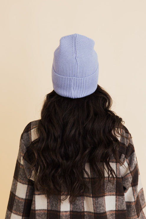 Cozy Happy Face Embroidered Hat Ribbed Knit Beanie