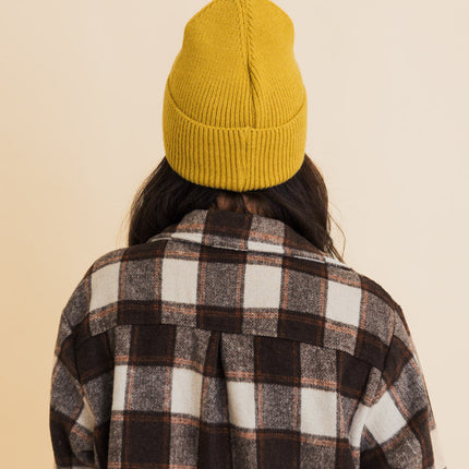 Cozy Happy Face Embroidered Hat Ribbed Knit Beanie