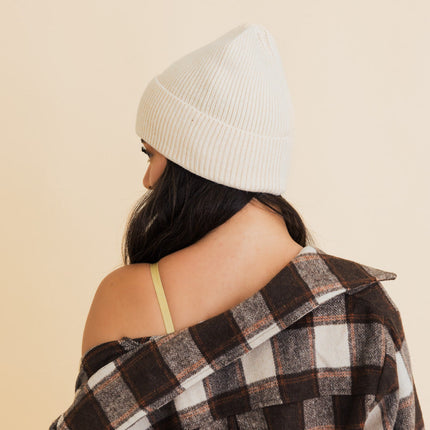 Cozy Happy Face Embroidered Hat Ribbed Knit Beanie