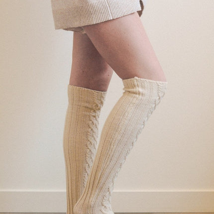 Stretchable Stylish Cozy Knee High Cable Knit Fashion Socks