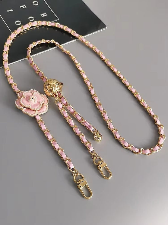 Elegant Camellia Crossbody Phone Chain Lanyard - Stylish Adjustable Strap