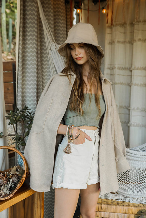 Urban Cotton Bucket Hat with Wired Brim