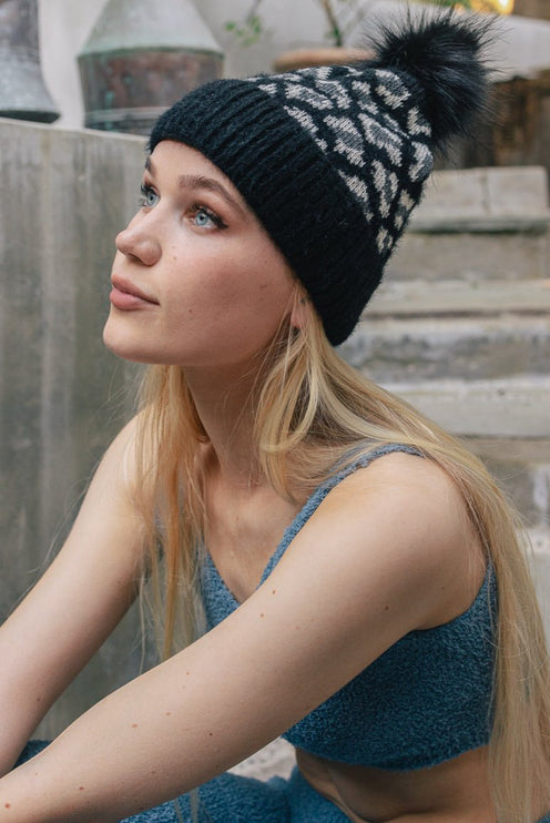 Stylish Cozy Leopard Pattern Hat Knit Beanie