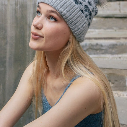 Stylish Cozy Leopard Pattern Hat Knit Beanie - Accessoriesforever
