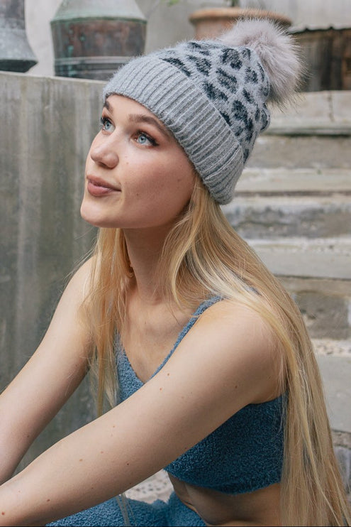 Stylish Cozy Leopard Pattern Hat Knit Beanie