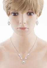 Bridal Wedding Jewelry Set Elegant Rhinestone Pearl
