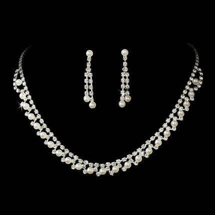 Bridal Wedding Jewelry Set Crystal Rhinestone Pearl - Accessoriesforever