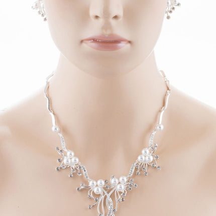 Bridal Wedding Jewelry Set Crystal Rhinestone Pearl - Accessoriesforever