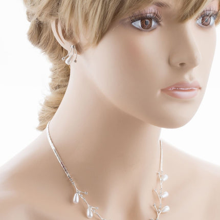 Bridal Wedding Jewelry Set Crystal Rhinestone Pearl - Accessoriesforever