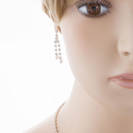 Bridal Wedding Jewelry Set Crystal Rhinestone Pearl - Accessoriesforever