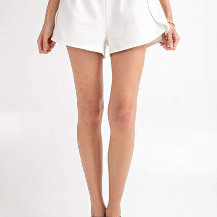 Cute Chic Tulip Detail High Rise Waist Fashion Shorts - Accessoriesforever