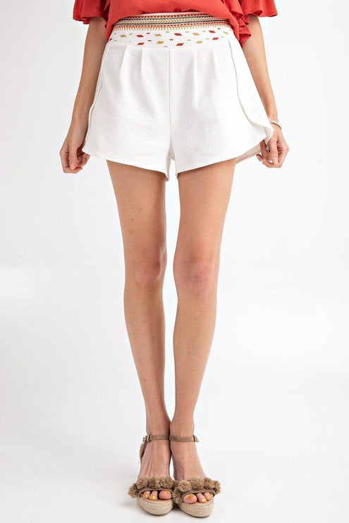 Cute Chic Tulip Detail High Rise Waist Fashion Shorts - Accessoriesforever