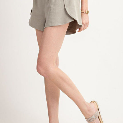 Cute Chic Tulip Detail High Rise Waist Fashion Shorts - Accessoriesforever