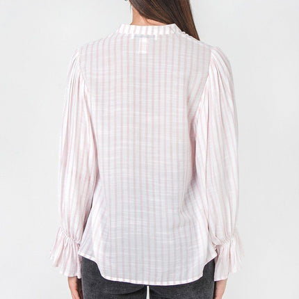 Floral Eyelet Yoke Top with Elbow Sleeves Fashion Top Blouse - Accessoriesforever
