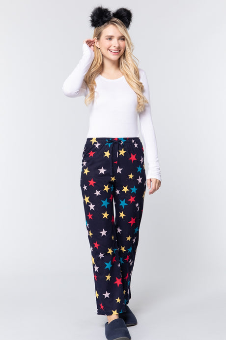 Soft Cotton Star Pattern Print Relax Pajama Pants