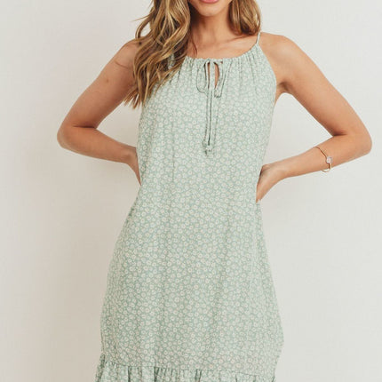 Beautiful Ruffled Floral Sleeveless Fashion Dress - Accessoriesforever