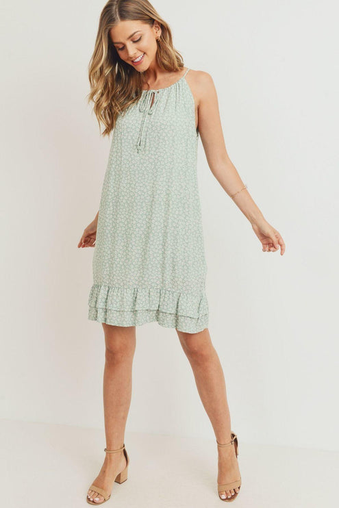 Beautiful Ruffled Floral Sleeveless Fashion Dress - Accessoriesforever