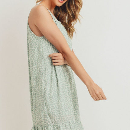 Beautiful Ruffled Floral Sleeveless Fashion Dress - Accessoriesforever