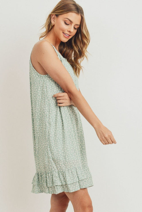 Beautiful Ruffled Floral Sleeveless Fashion Dress