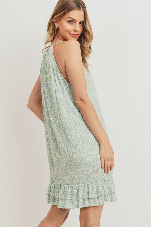 Beautiful Ruffled Floral Sleeveless Fashion Dress - Accessoriesforever