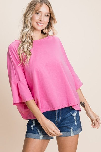 Solid Casual Bell Sleeve Cotton Fashion Top - Accessoriesforever