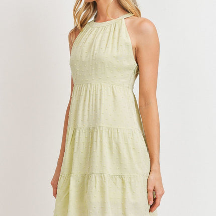 Cute Solid Round Neck Sleeveless Fashion Swiss Dress - Accessoriesforever