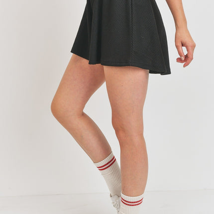 Wide Leg Waffle Elastic Waistband Shorts - Accessoriesforever