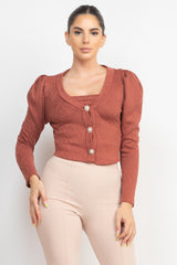 Cami Puff Sleeves Blazer Inner Top Women Fashion Set