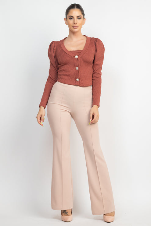 Cami Puff Sleeves Blazer Inner Top Women Fashion Set - Accessoriesforever