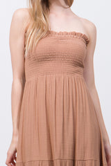 Solid Simple Classic Strapless Long Maxi Dress
